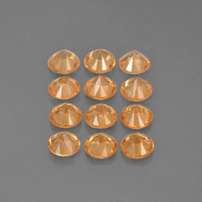 أحجار غزل السبيسارتيت برتقالي طبيعية، قصة دائرى، VVS-VS، وزنها  قيراط