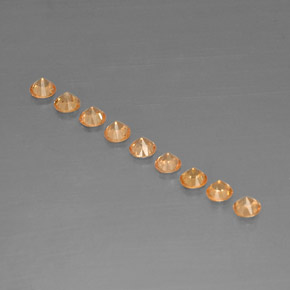 أحجار غزل السبيسارتيت برتقالي طبيعية، قصة دائرى، VVS-VS، وزنها  قيراط