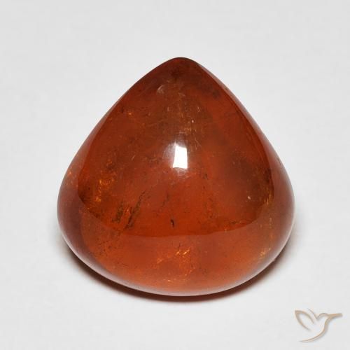 8.27ct طبيعي برتقالى محمر غزل السبيسارتيت, شكل الكمثرى, شفاف