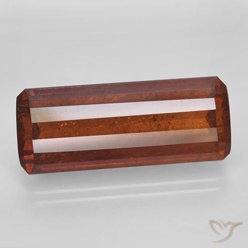 غزل السبيسارتيت أحمر برتقالى غامق طبيعي، قص الزمرد، 13.99 قيراط، SI