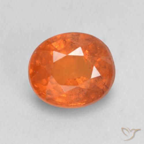 0.74ct طبيعي برتقالى نارى غزل السبيسارتيت, بيضوي, VS-SI