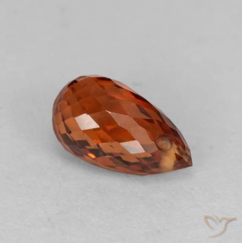 0.93ct طبيعي أحمر كهرمانى غامق غزل السبيسارتيت, بريوليت, قليلا جدا
