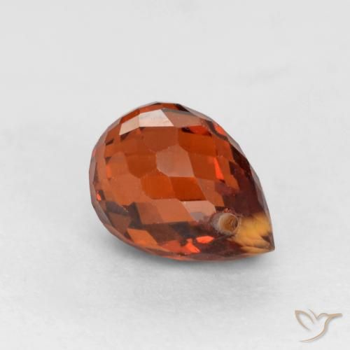 0.98ct طبيعي أحمر متوسط غزل السبيسارتيت, بريوليت, قليلا جدا