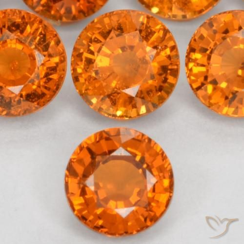 0.51ct طبيعي برتقالى متوسط غزل السبيسارتيت, دائري, قليلا جدا