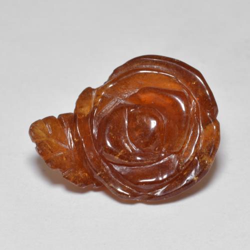 غزل السبيسارتيت برتقالى محمر طبيعي، قص وردة، 13.11 قيراط، نصف شفاف