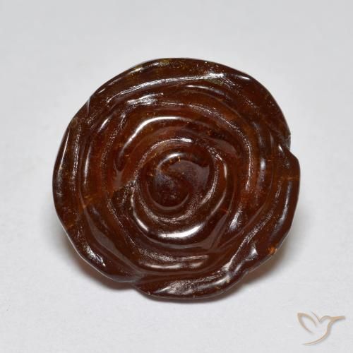 15.68ct طبيعي بني محمر غزل السبيسارتيت, قص وردة, نصف شفاف