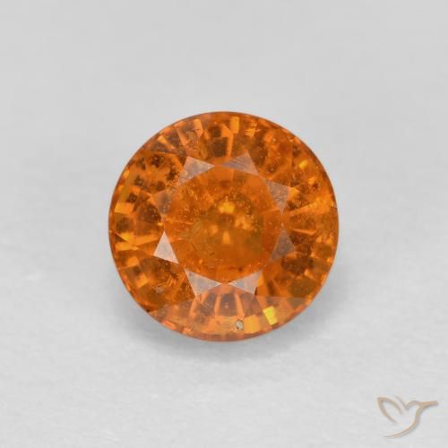 0.56ct طبيعي برتقالى ترابى غزل السبيسارتيت, دائري, VS-SI