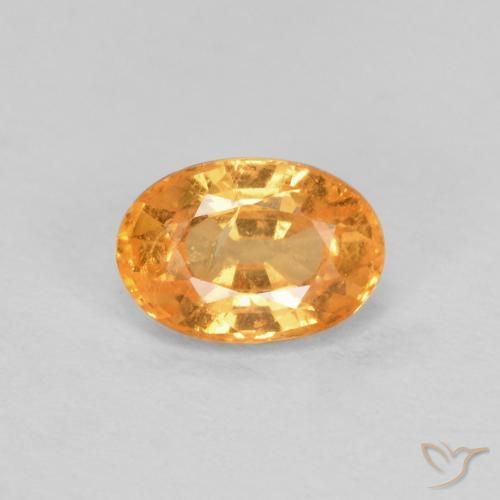 0.59ct طبيعي برتقالى كثيف غزل السبيسارتيت, بيضوي, VS-SI