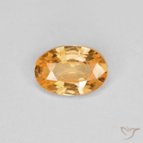 0.44ct طبيعي برتقالي زاهى غزل السبيسارتيت, بيضوي, VVS-VS