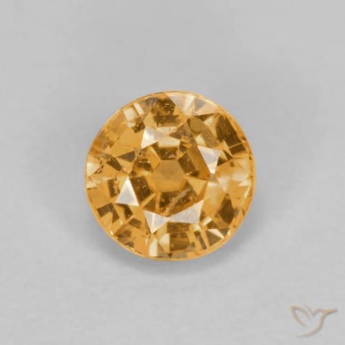 0.52ct طبيعي برتقالى متوسط غزل السبيسارتيت, دائري, قليلا جدا