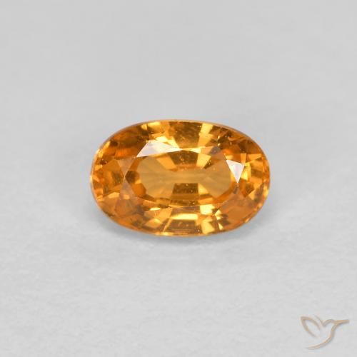 0.44ct طبيعي برتقالى مشمشى غزل السبيسارتيت, بيضوي, قليلا جدا