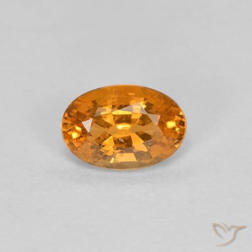 0.40ct طبيعي برتقالى مشمشى غزل السبيسارتيت, بيضوي, قليلا جدا