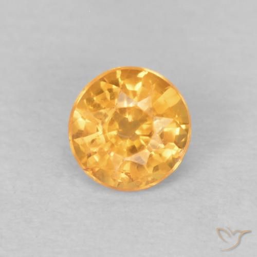 0.29ct طبيعي برتقالى مشمشى غزل السبيسارتيت, دائري, قليلا جدا