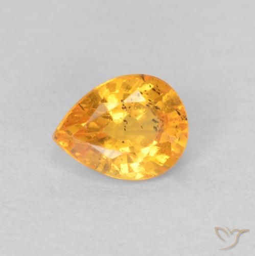 0.45ct طبيعي برتقالى متوسط غزل السبيسارتيت, شكل الكمثرى, قليلا جدا