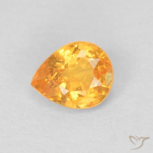 0.47ct طبيعي برتقالى متوسط غزل السبيسارتيت, شكل الكمثرى, قليلا جدا