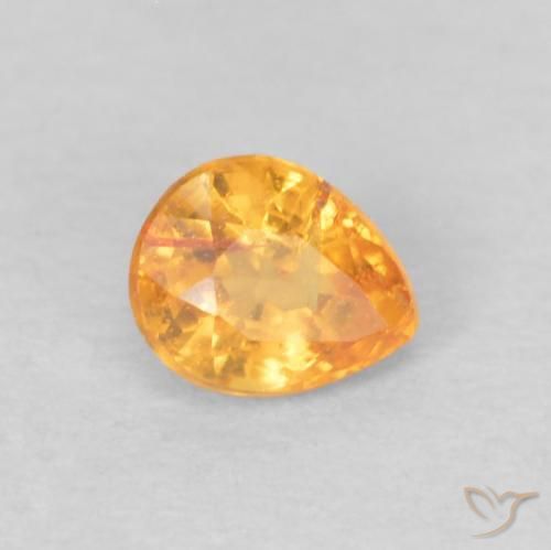 0.28ct طبيعي ذهبى-برتقالى غزل السبيسارتيت, شكل الكمثرى, قليلا جدا
