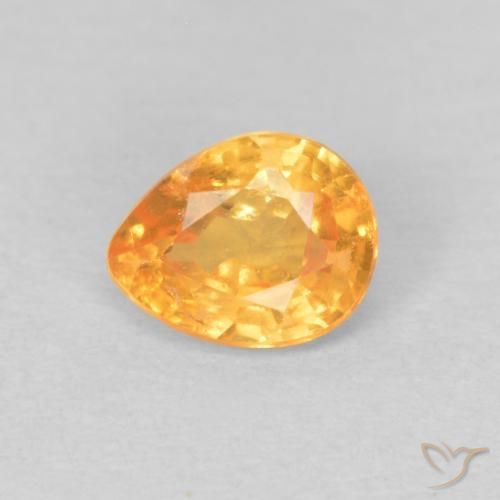 0.44ct طبيعي ذهبى متوسط غزل السبيسارتيت, شكل الكمثرى, قليلا جدا