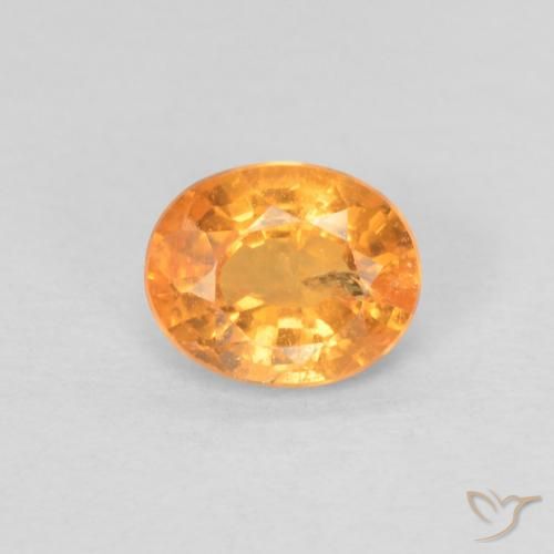 0.78ct طبيعي برتقالى مشمشى غزل السبيسارتيت, بيضوي, VS-SI
