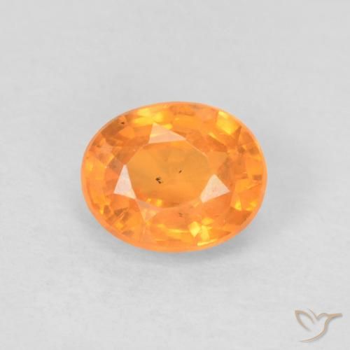 0.57ct طبيعي برتقالي زاهى غزل السبيسارتيت, بيضوي, VVS-VS
