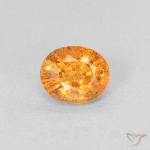 0.57ct طبيعي برتقالي زاهى غزل السبيسارتيت, بيضوي, VS-SI
