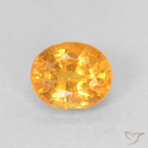 0.67ct طبيعي برتقالى متوسط غزل السبيسارتيت, بيضوي, قليلا جدا