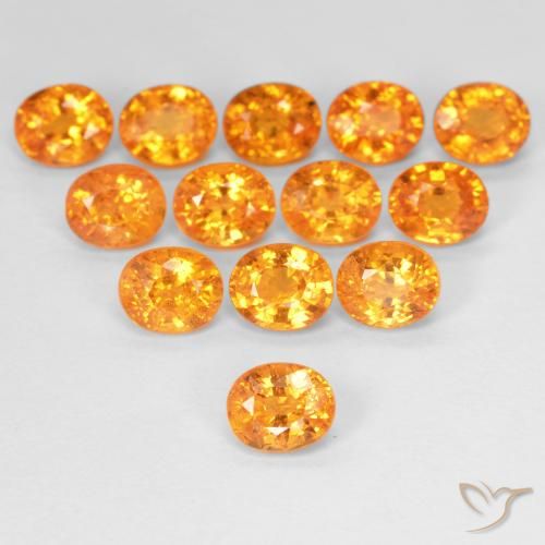 0.63ct طبيعي برتقالى كثيف غزل السبيسارتيت, بيضوي, قليلا جدا