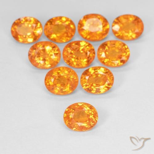0.55ct طبيعي برتقالى متوسط غزل السبيسارتيت, بيضوي, قليلا جدا