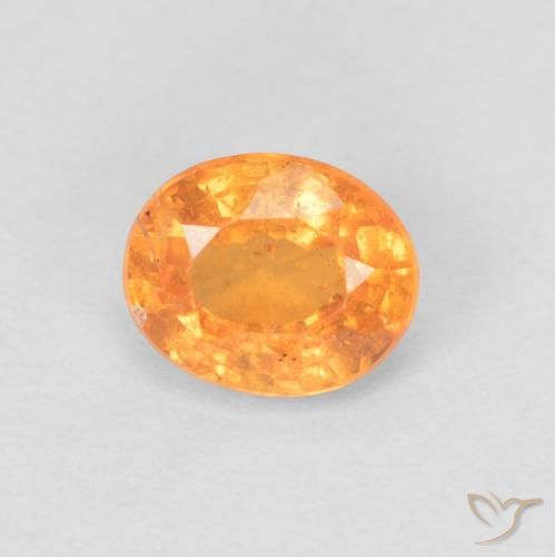 0.53ct طبيعي برتقالي زاهى غزل السبيسارتيت, بيضوي, VS-SI
