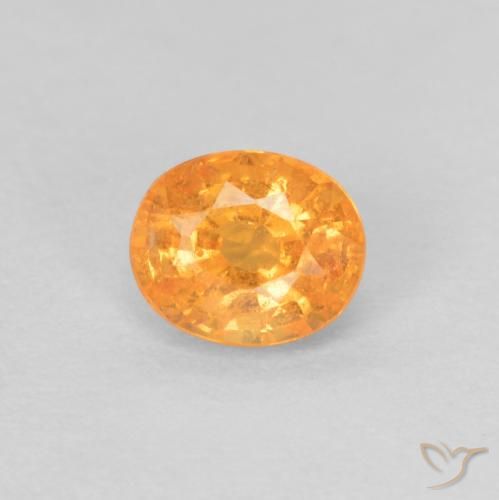 0.43ct طبيعي برتقالى كثيف غزل السبيسارتيت, بيضوي, VS-SI