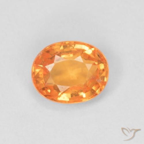 0.47ct طبيعي برتقالي زاهى غزل السبيسارتيت, بيضوي, قليلا جدا