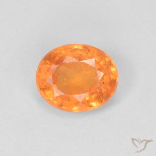 0.49ct طبيعي برتقالي زاهى غزل السبيسارتيت, بيضوي, قليلا جدا