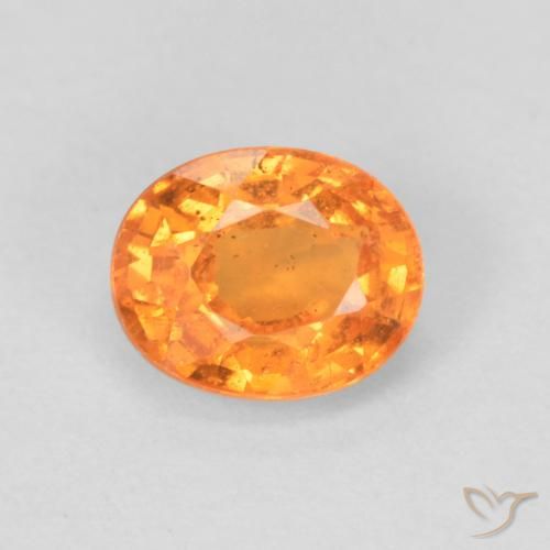 0.56ct طبيعي برتقالي زاهى غزل السبيسارتيت, بيضوي, VS-SI