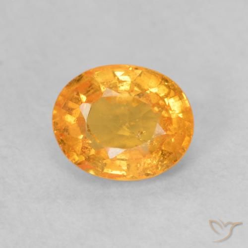 0.55ct طبيعي برتقالى مشمشى غزل السبيسارتيت, بيضوي, VS-SI