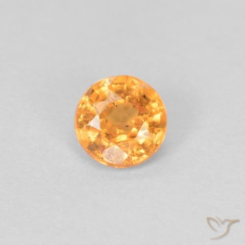 0.27ct طبيعي برتقالى كثيف غزل السبيسارتيت, دائري, قليلا جدا