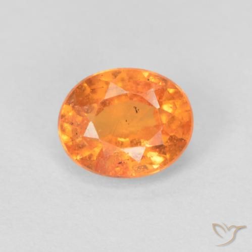 0.54ct طبيعي برتقالى متوسط غزل السبيسارتيت, بيضوي, VS-SI