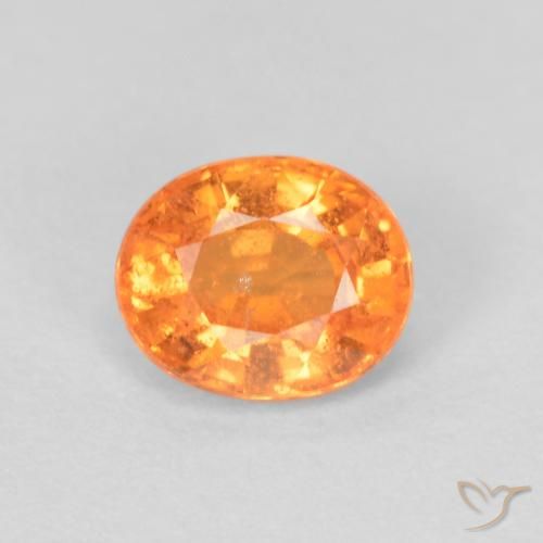 0.59ct طبيعي برتقالى متوسط غزل السبيسارتيت, بيضوي, VS-SI