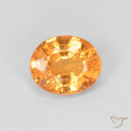 0.56ct طبيعي برتقالي زاهى غزل السبيسارتيت, بيضوي, VS-SI