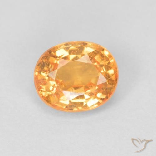 0.58ct طبيعي العسل البرتقال غزل السبيسارتيت, بيضوي, VS-SI