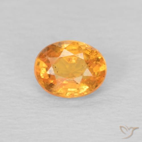 0.38ct طبيعي برتقالي زاهى غزل السبيسارتيت, بيضوي, قليلا جدا