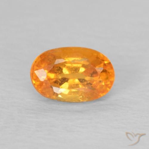 0.45ct طبيعي العسل البرتقال غزل السبيسارتيت, بيضوي, قليلا جدا