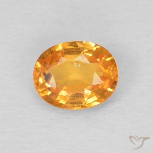 0.44ct طبيعي برتقالى كهرمانى غزل السبيسارتيت, بيضوي, قليلا جدا