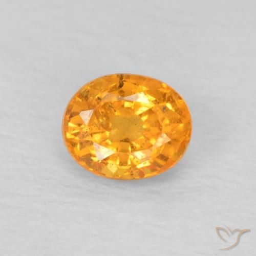 0.42ct طبيعي برتقالى متوسط غزل السبيسارتيت, بيضوي, VS-SI