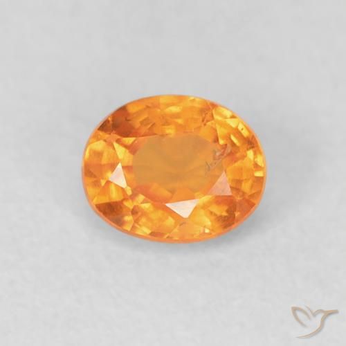 0.53ct طبيعي برتقالي زاهى غزل السبيسارتيت, بيضوي, قليلا جدا