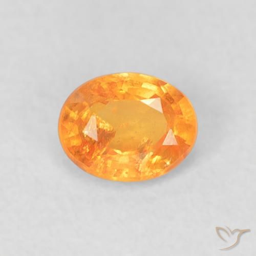 0.53ct طبيعي برتقالي زاهى غزل السبيسارتيت, بيضوي, VS-SI