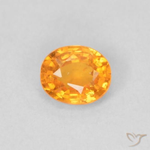 0.43ct طبيعي برتقالى كثيف غزل السبيسارتيت, بيضوي, قليلا جدا