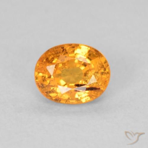 0.55ct طبيعي العسل البرتقال غزل السبيسارتيت, بيضوي, VS-SI