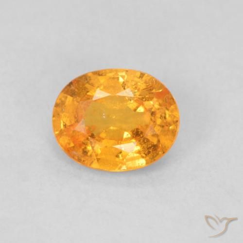 0.48ct طبيعي برتقالى متوسط غزل السبيسارتيت, بيضوي, VS-SI