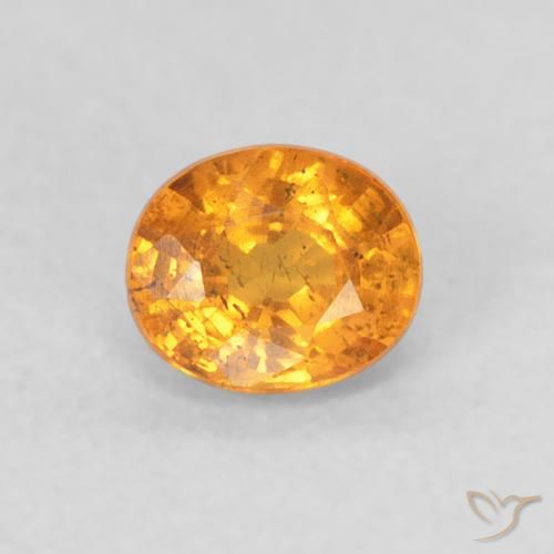 0.59ct طبيعي برتقالى متوسط غزل السبيسارتيت, بيضوي, قليلا جدا