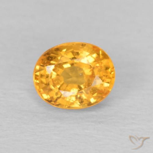0.58ct طبيعي ذهبى-برتقالى داكن غزل السبيسارتيت, بيضوي, قليلا جدا