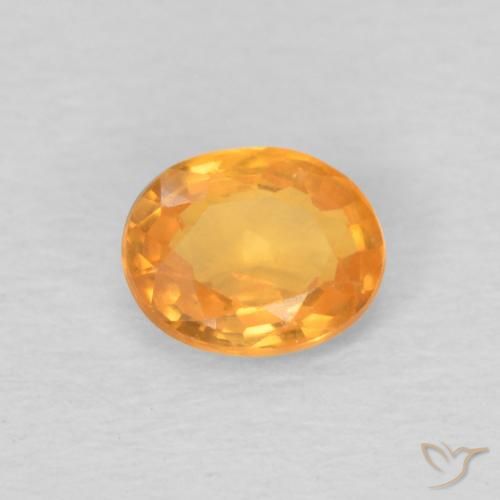 0.44ct طبيعي برتقالى مشمشى غزل السبيسارتيت, بيضوي, قليلا جدا